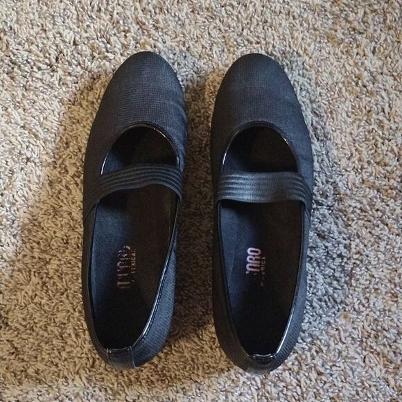 Munro American Women's Size 8.5 N Black Slip on Stretchy Strap Mary Janes Heeled - Picture 6 of 12